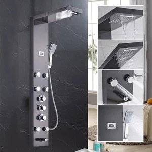 Pannello doccia bronzo strofinato ad olio pioggia/cascata con set sistema di massaggio spruzzatore a mano - Foto 1 di 9