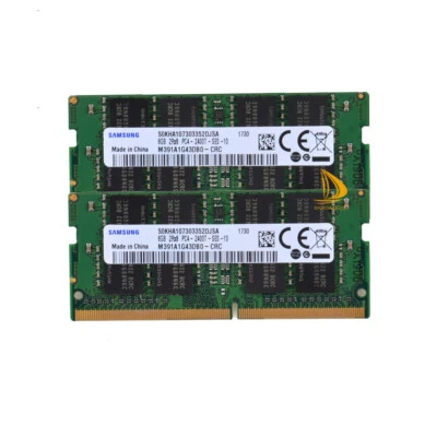 RAM Samsung 2x 8GB 2Rx8 PC4-2400T DDR4 19200Mhz 1.2V SODIMM Laptop Memory Intel - Image 1 of 4