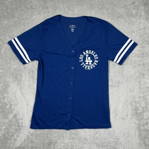 Genuine Merchandise by Campus Lifestyle LA Dodgers V Neck Jersey Button Shirt Cover