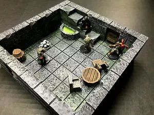 Dungeon Room Set 28mm Terrain 40k warhammer Dungeons & Dragons Pathfinder d&d - Picture 1 of 8