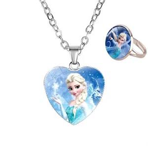 Elsa Kinder Schmuckset 925 Silber Pl. Disney Kinder Damen Halskette Geschenk Süß - Bild 1 von 5