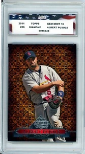 2011 Topps Diamond #20 Albert Pujols AGC Gem Mint 10 700 Home Run Club - Picture 1 of 2