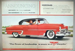 Chrysler New Yorker 2-Page PRINT AD - 1953 ~~ 1954 model - Picture 1 of 1