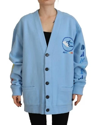 DSQUARED2 Sweater Blue Cotton Knitted Buttoned Cardigan IT38/US4/XS RRP 800usd - Image 1 of 4