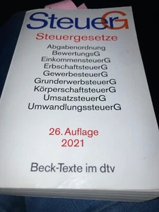 Steuergesetze (Beck-Texte im dtv) 26. Auflage 2021 (sehr guter Zustand) - Bild 1 von 1