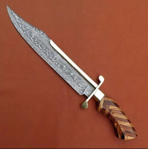 17'' Beautiful Handmade flower fader partner Bowie knives wood handle with brass - Picture 1 of 5