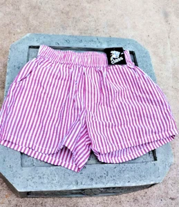 100 Cotton Art Class Girl's Size Small (6-7) Striped Seersucker Shorts Red/White - Picture 1 of 4