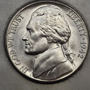 1942 S San Francisco argento come nuovo Jefferson guerra nichel - Foto 1 di 2