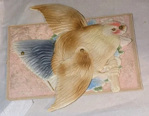 Antique 1900s Mechanical Bird Moving Celluloid Wings Embossed Postcard Germany - Picture 1 of 3