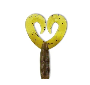 4" Doppelschwanz GRUB grüner Kürbis mit großer schwarzer Flocke (20er Pack) - Bild 1 von 2