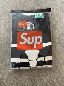 Supreme Hanes Bones Thermal Crew Shirt 🦴👕 | Black XL⚫️ | Fast Shipping - Picture 1 of 2