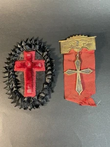 Antik 1886 Freimaurer Tempelritter Rotes Kreuz Aufnäher & Kreuzband (Ausgabe) - Bild 1 von 14