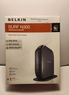 Belkin Surf N300.. 300 Mbps  Wireless N Router (F7D6301) Factory Reconditioned. - Image 1 of 4