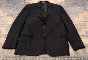 Ralph Lauren Purple Label 2 Button Blazer Mens 42R Navy Blue Plaid Cashmere Silk - Picture 1 of 8