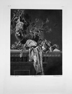 1840 Willem Van Aelst Natures Mortes Radierung Engraving Gravure - Picture 1 of 1