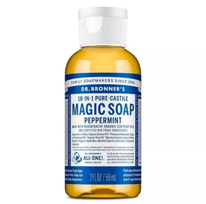 Dr. Bronner's Pure-Castile Peppermint Liquid Travel Soap - 2 fl oz - Picture 1 of 3