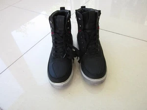 Iron Jias Motorcycle Riding Shoes MEN Size 8.5 Black Red Stitching JIA-XZ007 - Picture 1 of 10