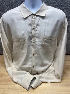 Tommy Bahama Jeans Shirt Mens XXL Ivory Blue Island Crafted Tencel Casual FLAW - Picture 1 of 12
