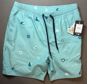 Quicksilver Swim Shorts Mens Size M Jade Gray Beach Pocket QSM15VL027 - Picture 1 of 8