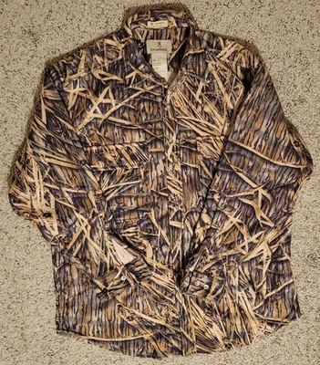 Camisa de caza Browning Mossy Oak para hombre XL manga larga abotonada camuflaje Foto 1 de 4