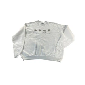 Lee White Christmas Reindeer Crew Neck Pullover Sweater Women's Size XL - Picture 1 of 8