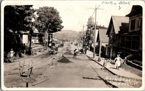 Antike RPPC Pflaster Hauptstraße Newport, Vermont Beruf Postkarte KH5 - Bild 1 von 2