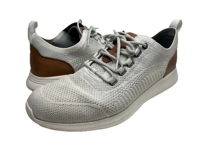 JOHNSTON & MURPHY Amherst Knit U-Throat White Grey Shoes 25-8540 MENS 10M - Image 1 of 4