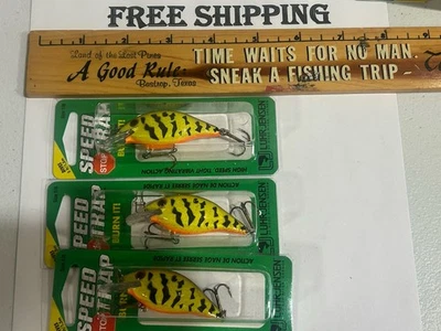LOT OF 3 LUHR JENSEN 1/8 OZ. SPEED TRAP CRANKBAITS BROWN MUD CRAWFISH NIP - Image 1 of 3
