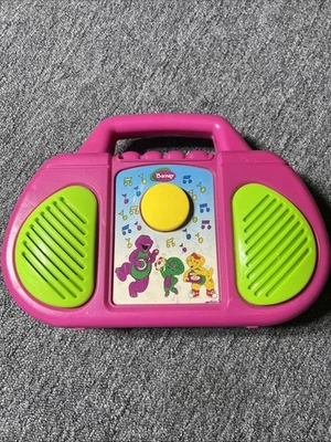 Vintage 1999 Barney Musical Push Button Boombox Multiple Songs Purple Dinosaur - Image 1 of 4