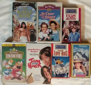 7 VHS Disney Jungle Book So Dear to my Heart Witch Mountain Tom Huck Fancy Free - Picture 1 of 16