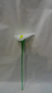  Vintage Hand Blown Art Glass Assorted Long Stem Flower Murano Style Lily - Picture 1 of 10