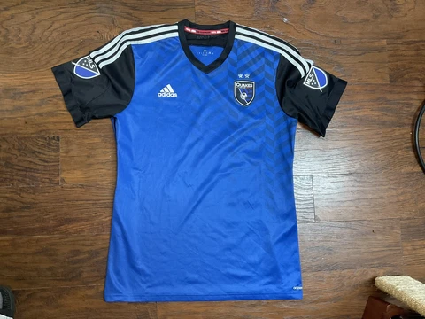 San Jose Earthquakes 2014 Home Jersey Blakck - 2 Stars Sz XL Cover
