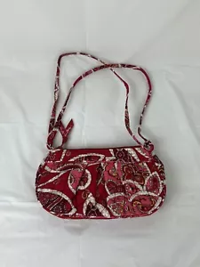 Vera Bradley Midnight Paisley Red Pink, White Small Crossbody Shoulder Bag Purse - Picture 1 of 4