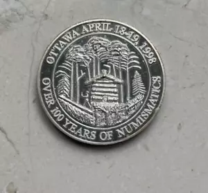 Ottawa Ontario Numismatic Association 1998 ronda de plata .999 - Imagen 1 de 2