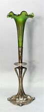 Fine 19" ART NOUVEAU BOHEMIAN Art Glass Trumpet Vase, likely Loetz  c. 1910