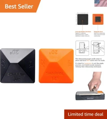 Afilador de cuchillos guía de ángulo de plástico paquete de 2 4 ángulos magnético antideslizante Foto 1 de 4
