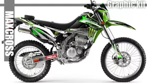 KAWASAKI KLX250 KLX300 S/D-Tracker 2008-2024 MAXCROSS GRAPHICS KIT DECAL MONS4 - Picture 1 of 5