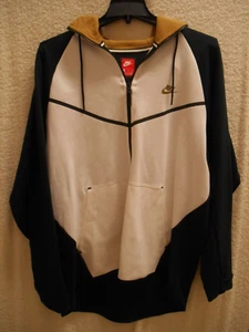Nike Black White Brown Zip Front Hoodie Sweatshirt Jacket Size XXL - Picture 1 of 2