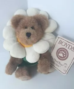Boyds Bears Bear Plush Head Bean Velvet Petals Daisydew 7" Tag 904077 - Picture 1 of 8
