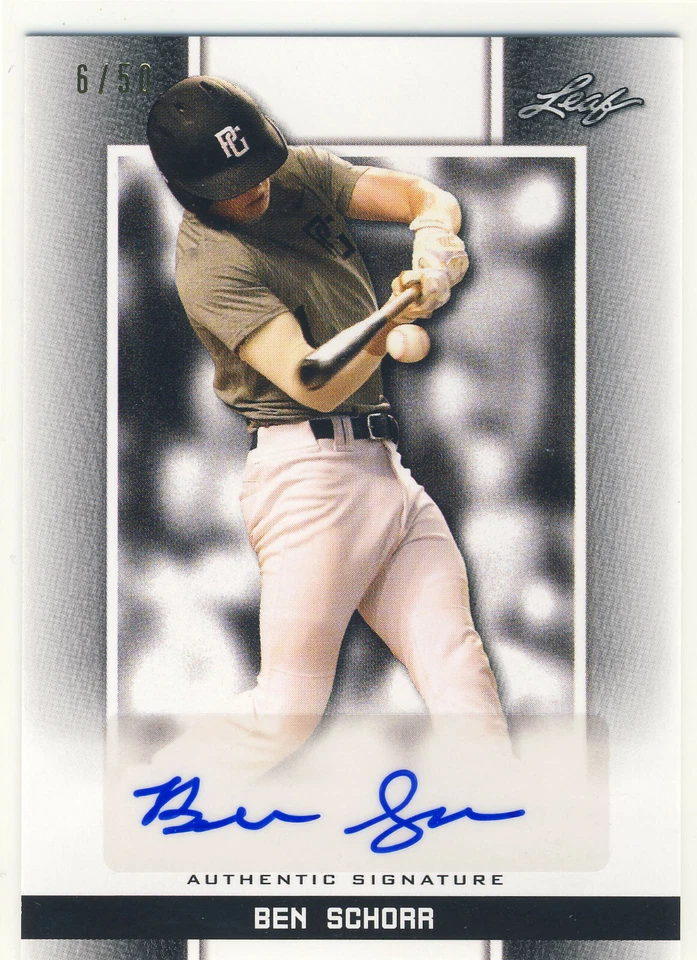 BEN SCHORR 2019 Leaf Perfect Game PG Black AUTO /50 AUBURN - Image 1 of 1