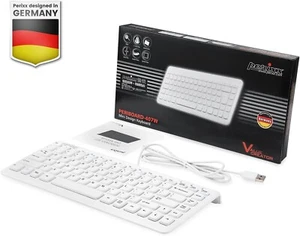 Perixx PERIBOARD-407W US, Wired USB Mini Keyboard with 11 Hot Keys -Glossy White - Picture 1 of 7