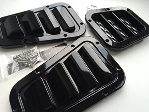 Land Rover Defender 90, 110, Wing Top Grille Vents Set X3, SIDE RHS, Gloss Black - Picture 1 of 2