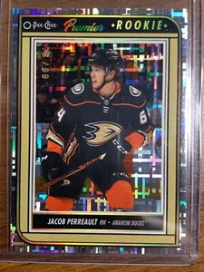 2022-23 Upper Deck O-Pee-Chee- PREMIER ROOKIE JACOB PERREAULT RAINBOW FOIL # /99 - Picture 1 of 2