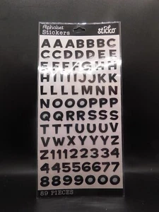 Sticko Alphabet stickers Funhouse black metallic 89 pieces - Picture 1 of 2