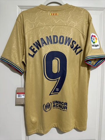 Lewandowski #9 Mens LARGE FC Barcelona Away La Liga Nike Jersey Cover