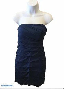 Speechless Junior formelles Cocktailkleid Medium marineblau Röhre Plissee Stufen neu - Bild 1 von 12