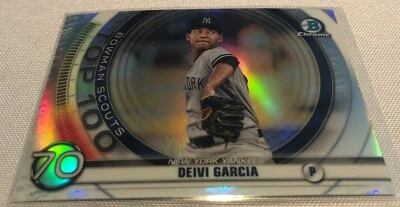 2020 Bowman Chrome Baseball Deivi Garcia New York Yankees Refractor insert #70 - Image 1 of 2