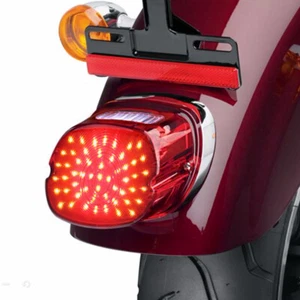 Luz trasera de freno LED lente roja de motocicleta para Harley Road King Electra Glide FLH - Imagen 1 de 12