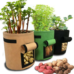 3Pcs Plant Grow Bags Nonwoven Cloth Pot Gardening Vegetable,Potato Planter Bag