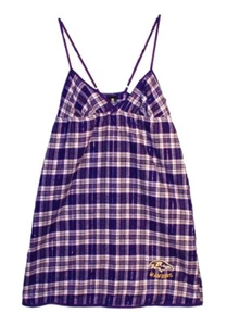 Baltimore Ravens Ladies Plaid Night Dress - Picture 1 of 4